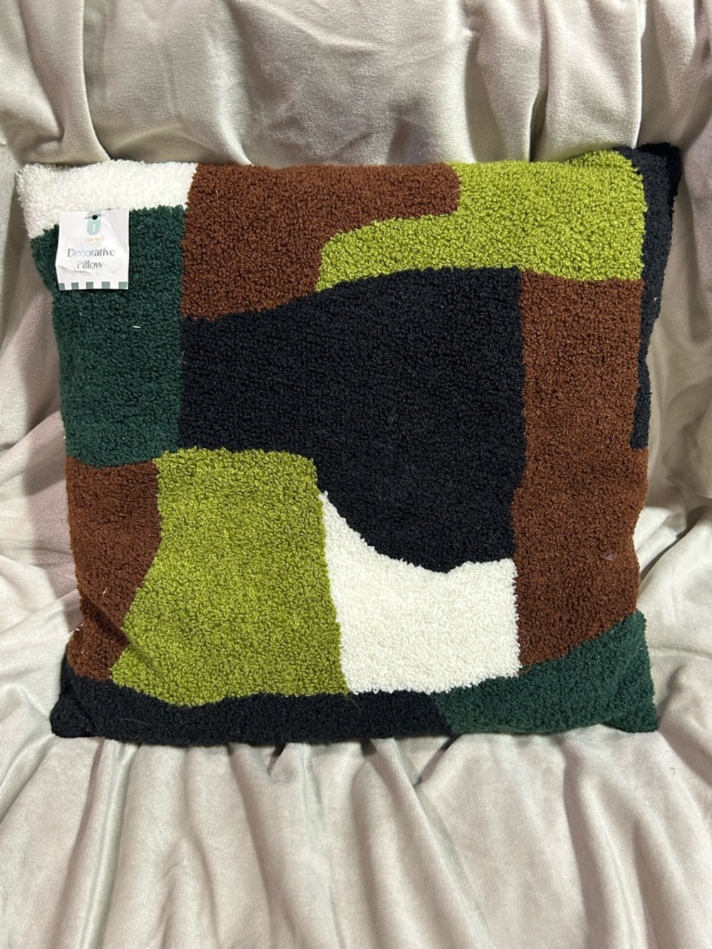 Target Abstract Block Color Accent Pillow in Black, Green, Brown, Cream